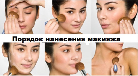Порядок нанесения макияжа на лицо